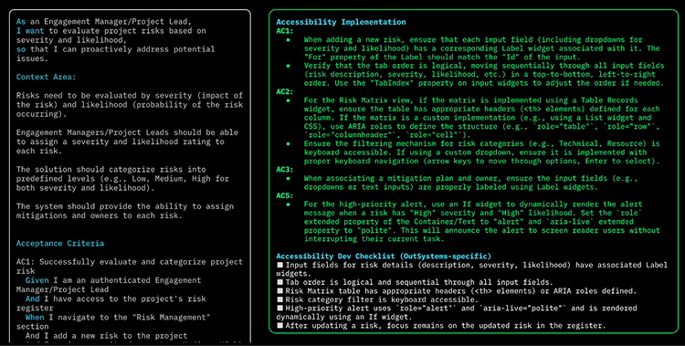 accessibility in user story